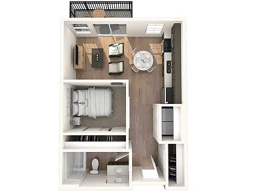 Floor plan Studio Alcove 01A