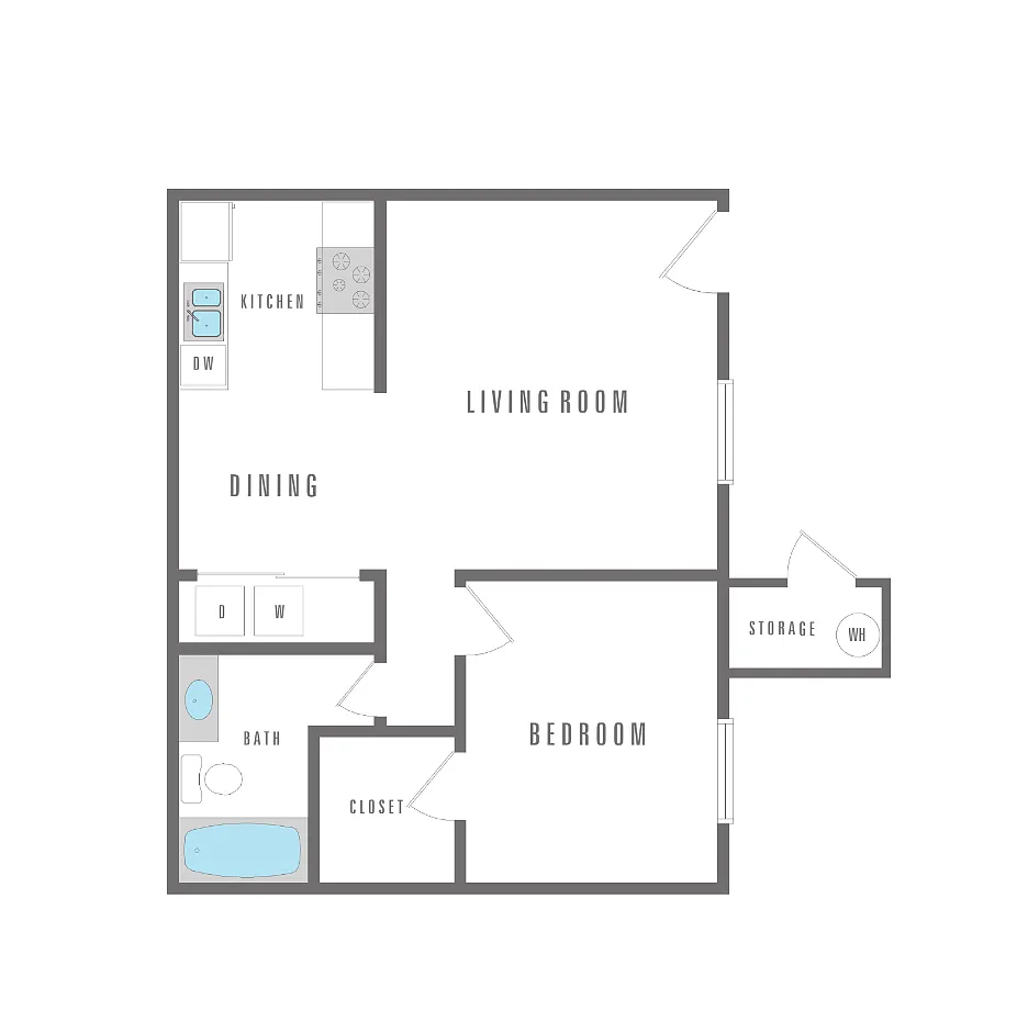 Floor plan 1 Bedroom 1 Bath