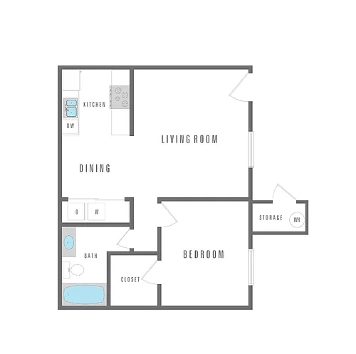 Floor plan 1 Bedroom 1 Bath