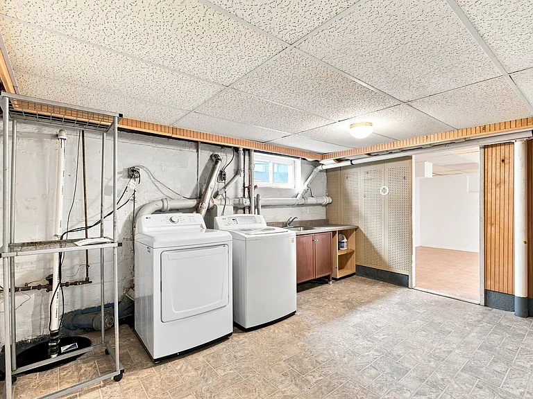 laundry in finished basement