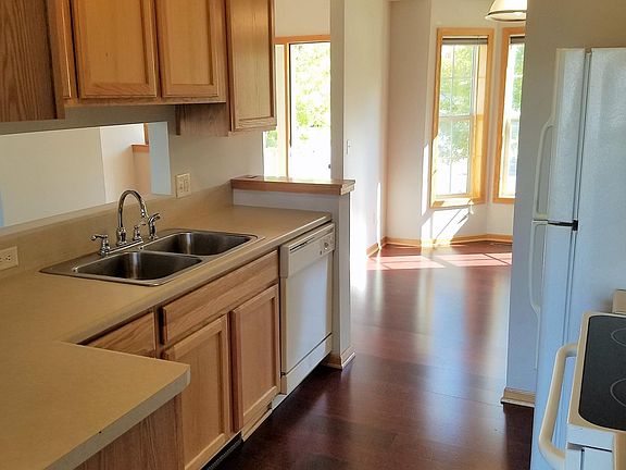 Kitchen facing bay windows