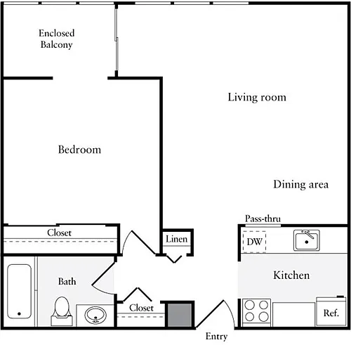 Floor plan 1 Bedroom O