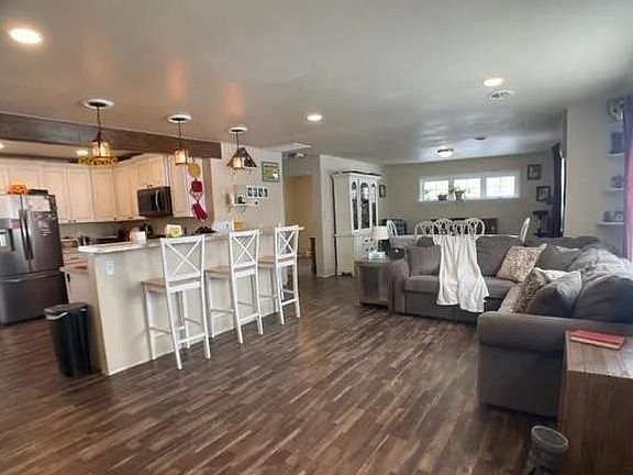 main floor living room and kitchen view