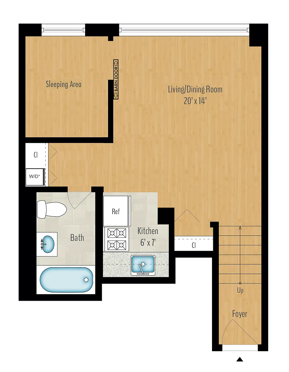 Floor plan Junior 1-Bedroom