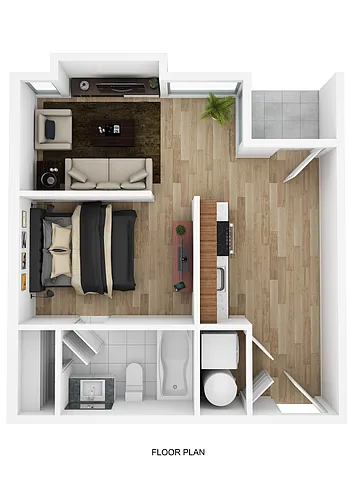 Floor plan 0 Bedroom 1 Bathroom