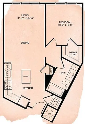 Floor plan Portland Flats A5 1 Bed 1 Bath