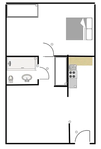 Floor plan 1 Bed 1 Bath