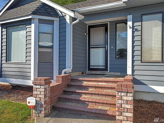 The home has great curb appeal with this lovely entry.