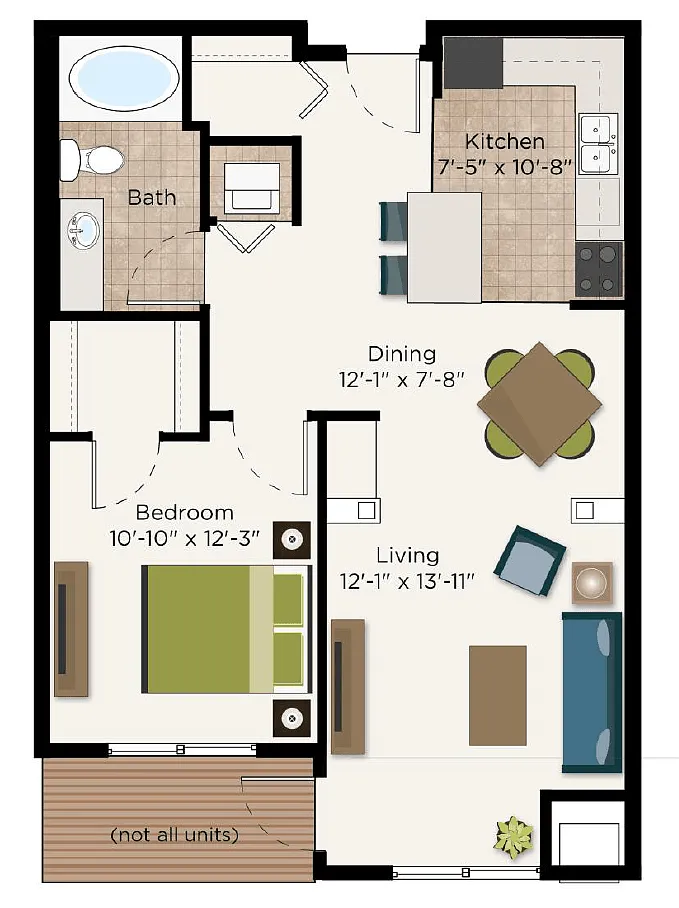 Floor plan The Snelling - Income Restrictions Apply (50% Unit