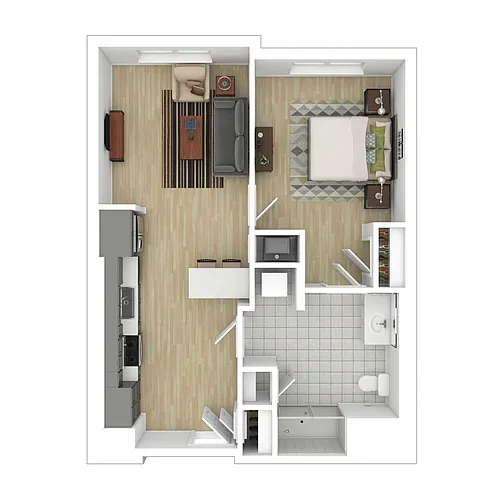 Floor plan One Bedroom One Bathroom - Workforce