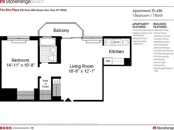 2nd image of 235 W 48th St APT 34K