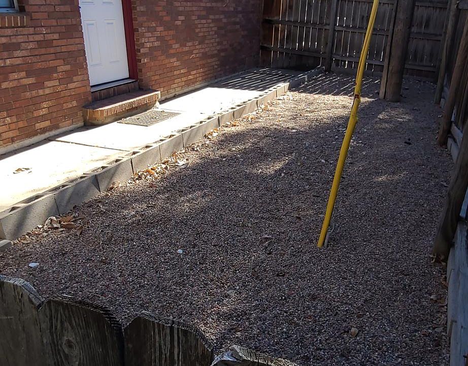 Small fenced private yard