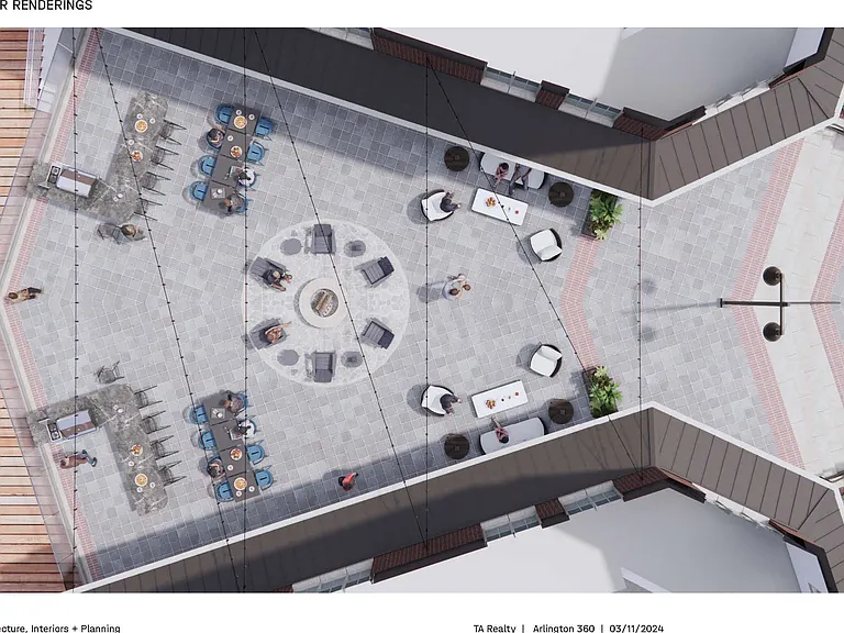 Rendering of the Courtyard Refresh with New Furniture