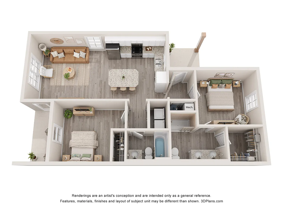 Floor plan 2 Bedroom 2 Bathroom
