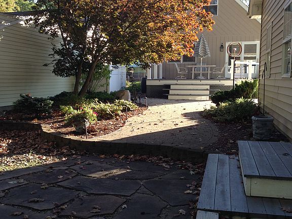 side garage steps & patio