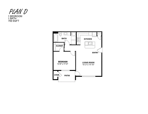 Floor plan 1 bedroom 1 bath