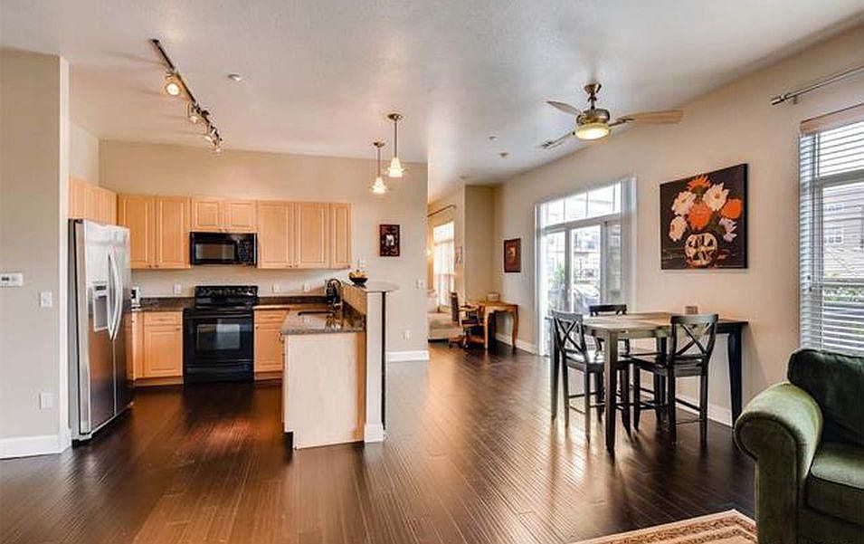 Open floor, modern fixtures. engineered hardwood.