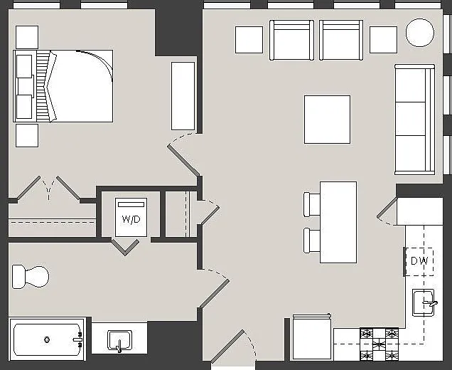 The Ludlow - A13-A - 1 Beds - 1 Baths - 655 Sq. ft.