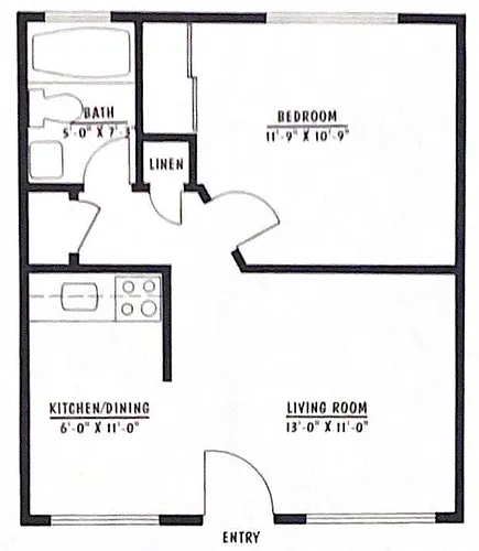 Floor plan 1 bed