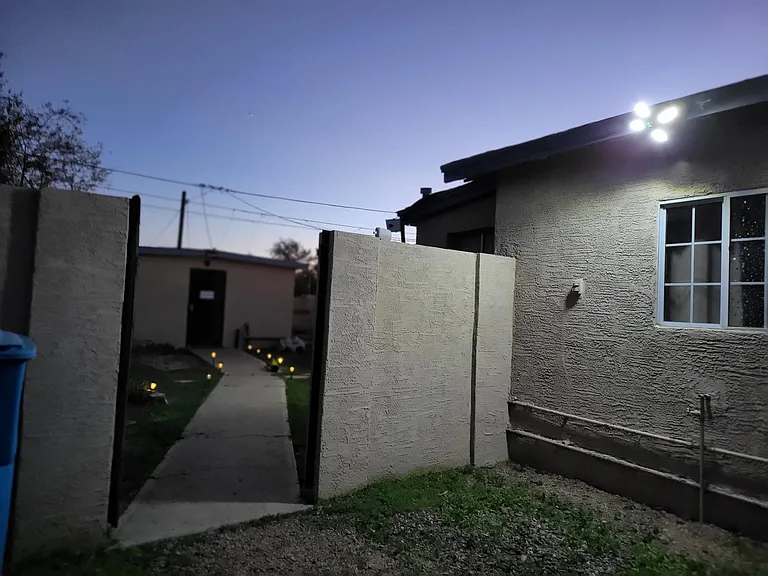 Night View leading to back yard & Studio