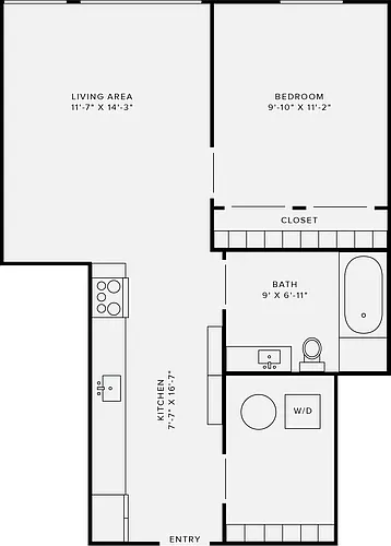 Floor plan 1B Style F