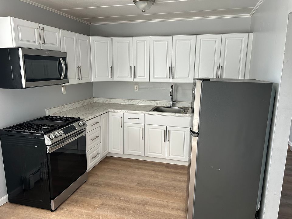 Kitchen with stainless steel applicances