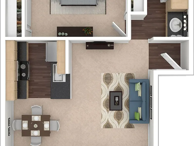 1 BD / 1 BA 644 SF