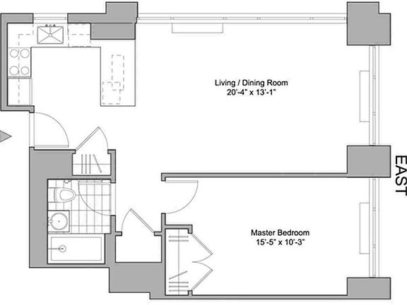 2nd image of 322 W 57th St APT 18H