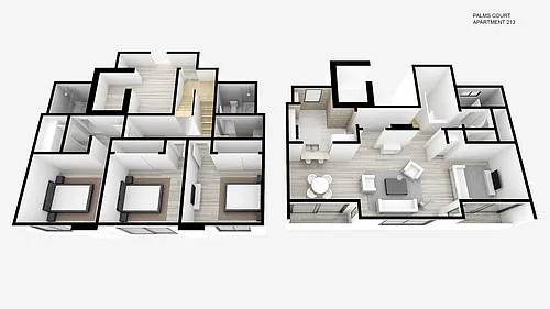 Floor plan Three Bed ~ Two Bath Townhouse