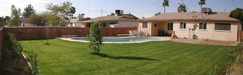 Very large yard with diving pool