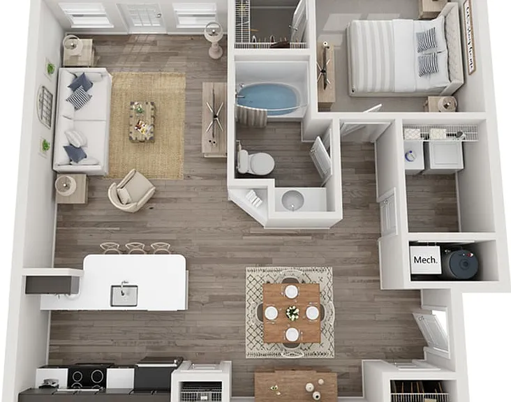 1 Bedroom | 1 Bath | 750 SF | Renovated 1 Bedroom | 1 Bath | 750 SF | Renovated