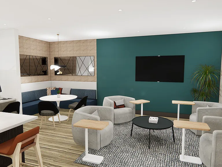 Updated resident lounge with all new furniture coming in 2026