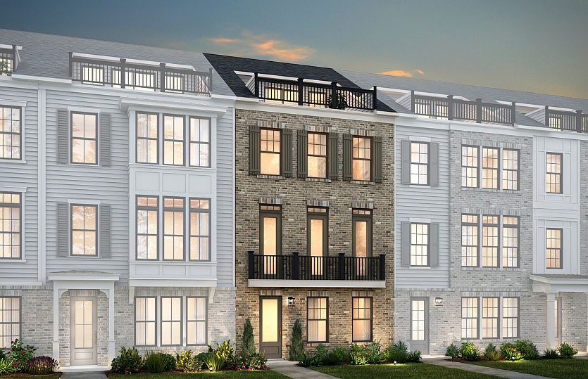 Bainbridge Exterior 28 features brick, terrace and 2 car rear load garage