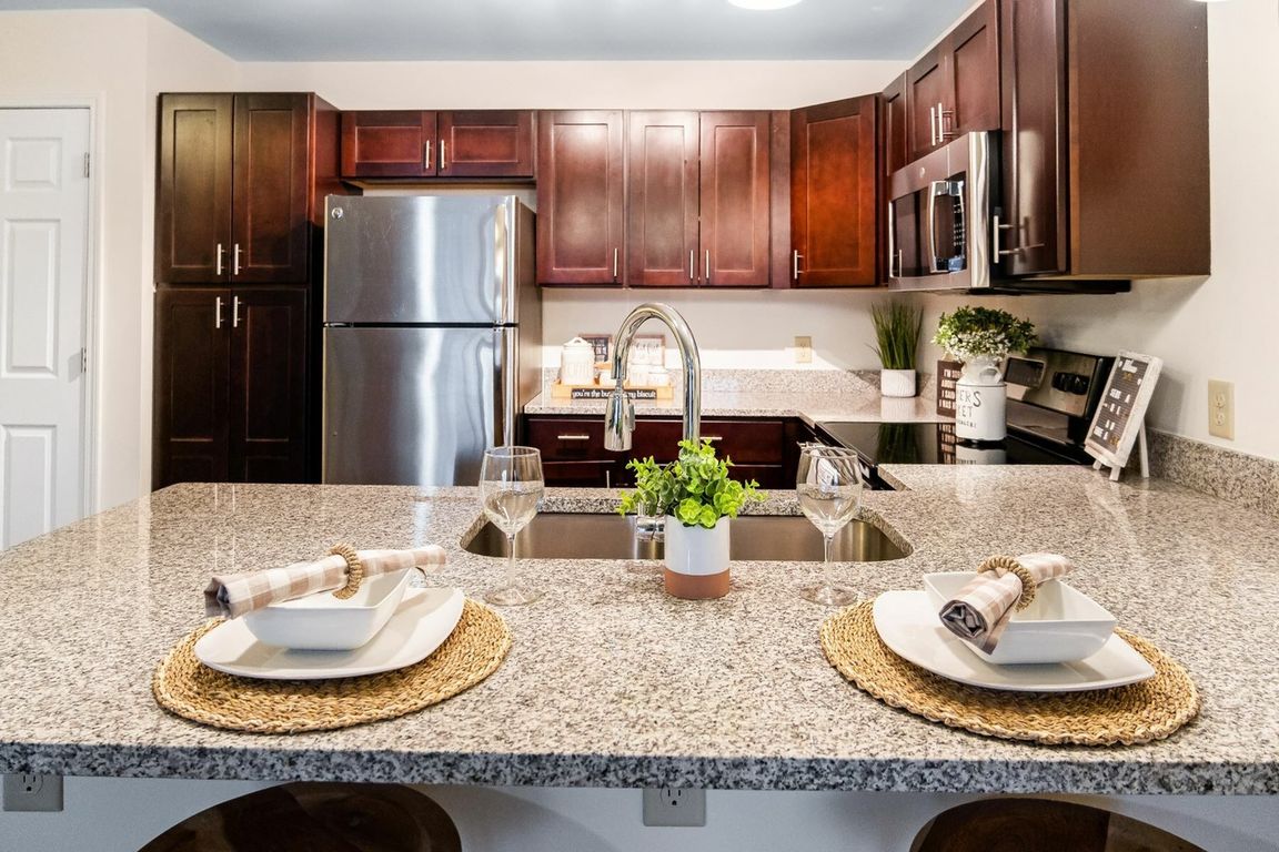 A modern layout paired with rich, contemporary finishes.
