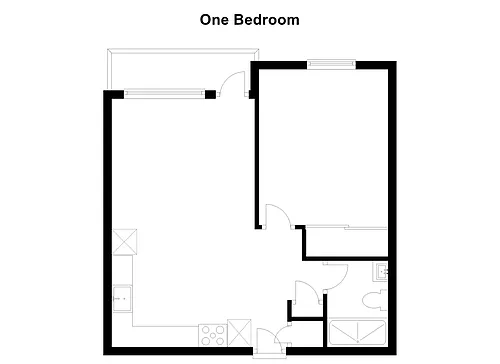 Floor plan One Bedroom - One Bath