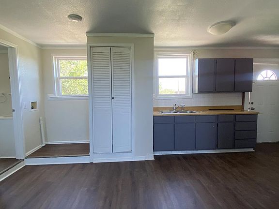 Kitchen/ living space area. Nit pictured- stove, microwave, refrigerator. This unit is still getting some finishing touches before 9/1