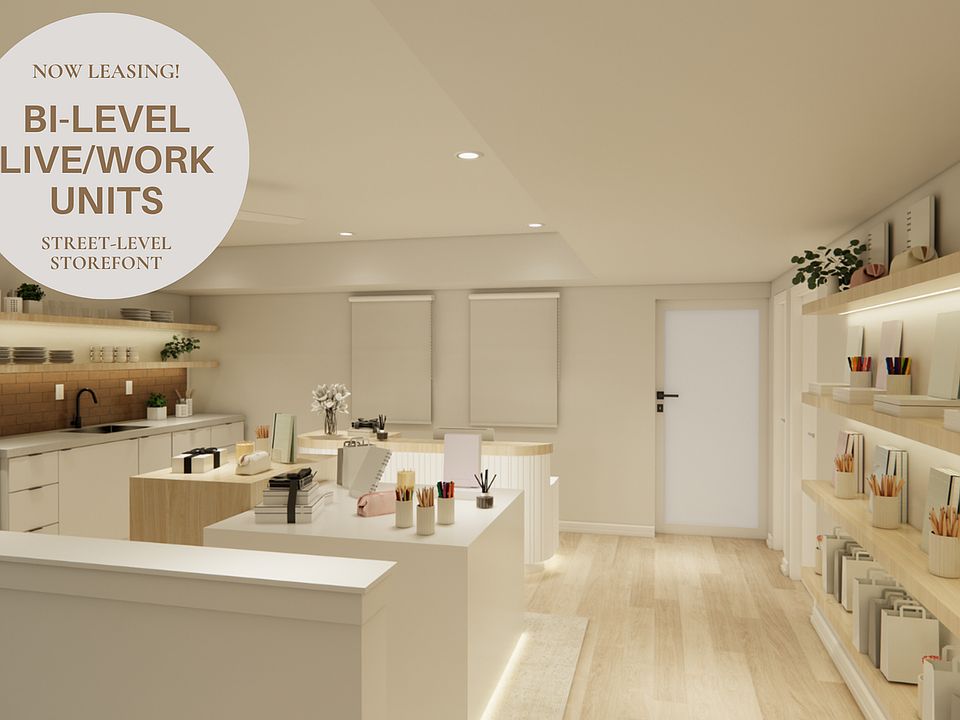 Bi-level work-live space with storefront
