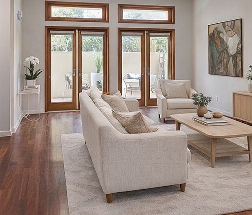 French doors to patio virtual staging