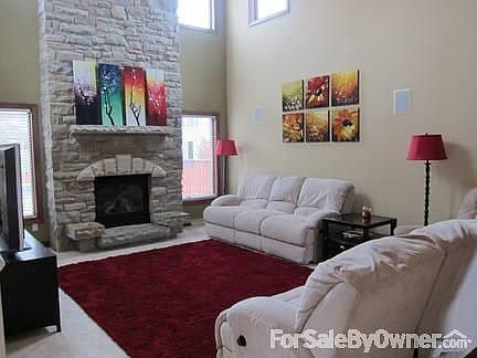 Great Room with stone fireplace