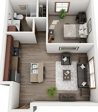 1 Bed 1 Bath 1 Bed 1 Bath