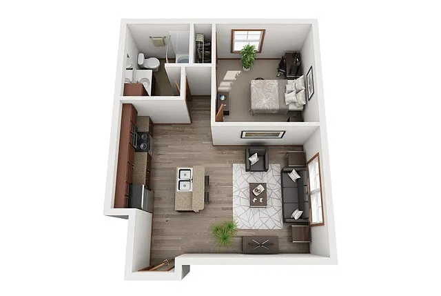 Floor plan 1 BA 1 BA - Meadow