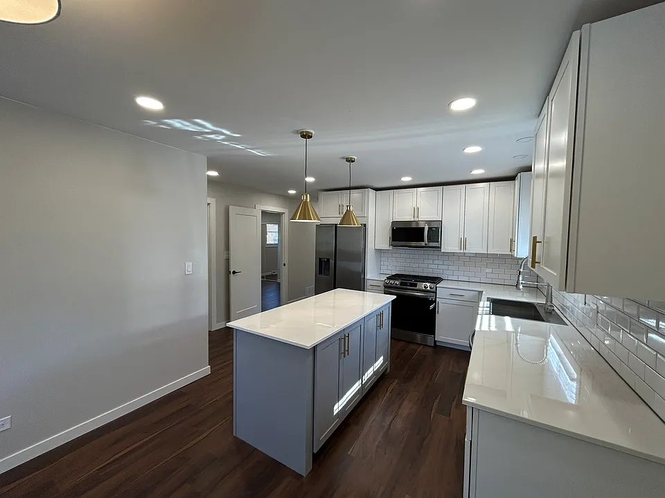 kitchen, looking from dining area