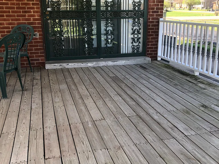 Large deck off den