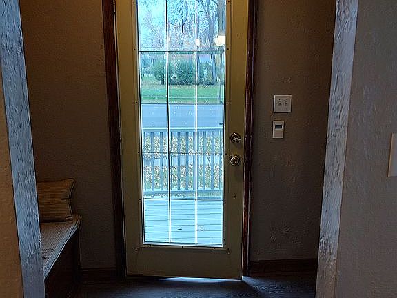 Front door and bench