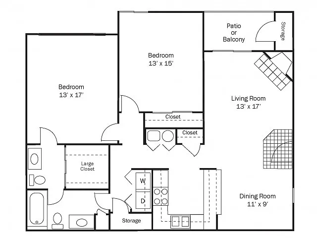 Floor plan Mill Bench Deluxe-Down