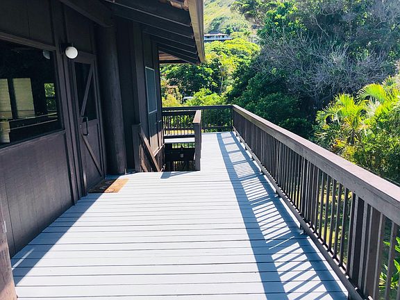 View of the deck as you come up the stairs
