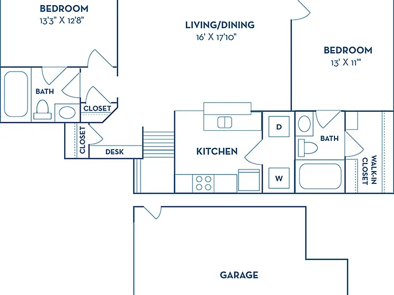 2 Bedroom | 2 Bath | 1122 SF | Renovated 2 Bedroom | 2 Bath | 1122 SF | Renovated