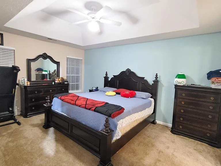 Master Bedroom with Tray Ceiling & High end Carpet