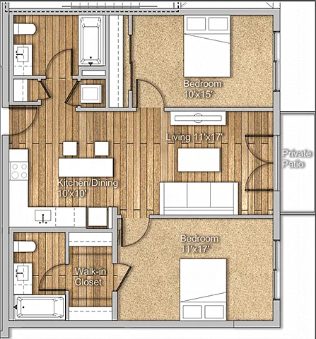 Floor plan 2x2A