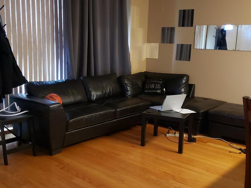 Living room view with the blinds closed